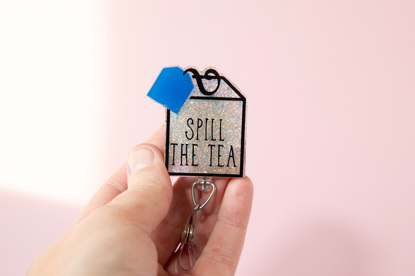 Spill the Tea Badge Reel, Interchangeable ID Holder