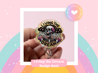 Living The Dream Glitter Badge Reel