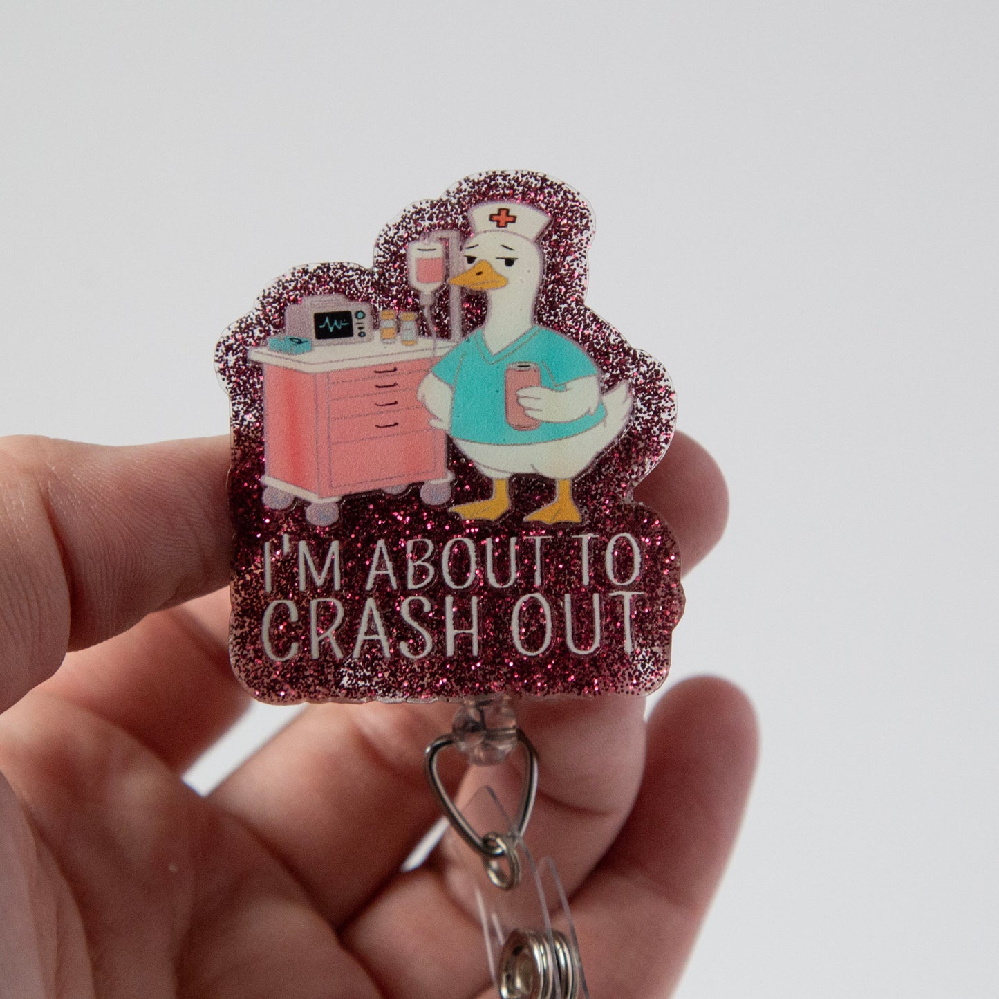 Crash Out Duck Badge Reel