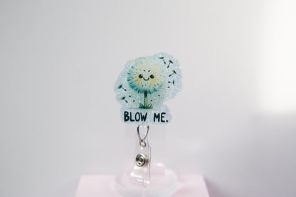 Blow Me Funny Badge Reel, Nurse Badge Reel