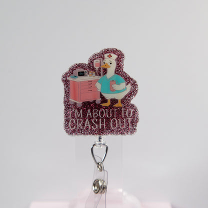 Crash Out Duck Badge Reel