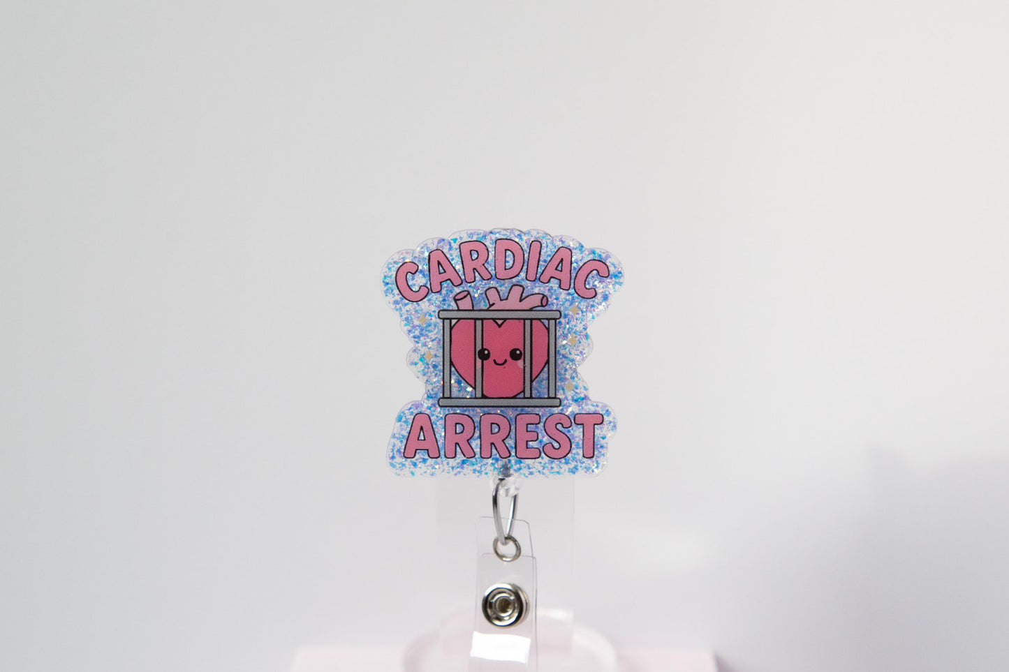 Cardiac Arrest Funny Glitter Badge Reel