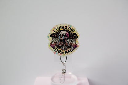 Living The Dream Glitter Badge Reel