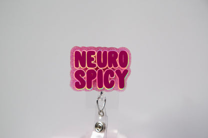 Pink Neuro Spicy Glitter Badge Reel