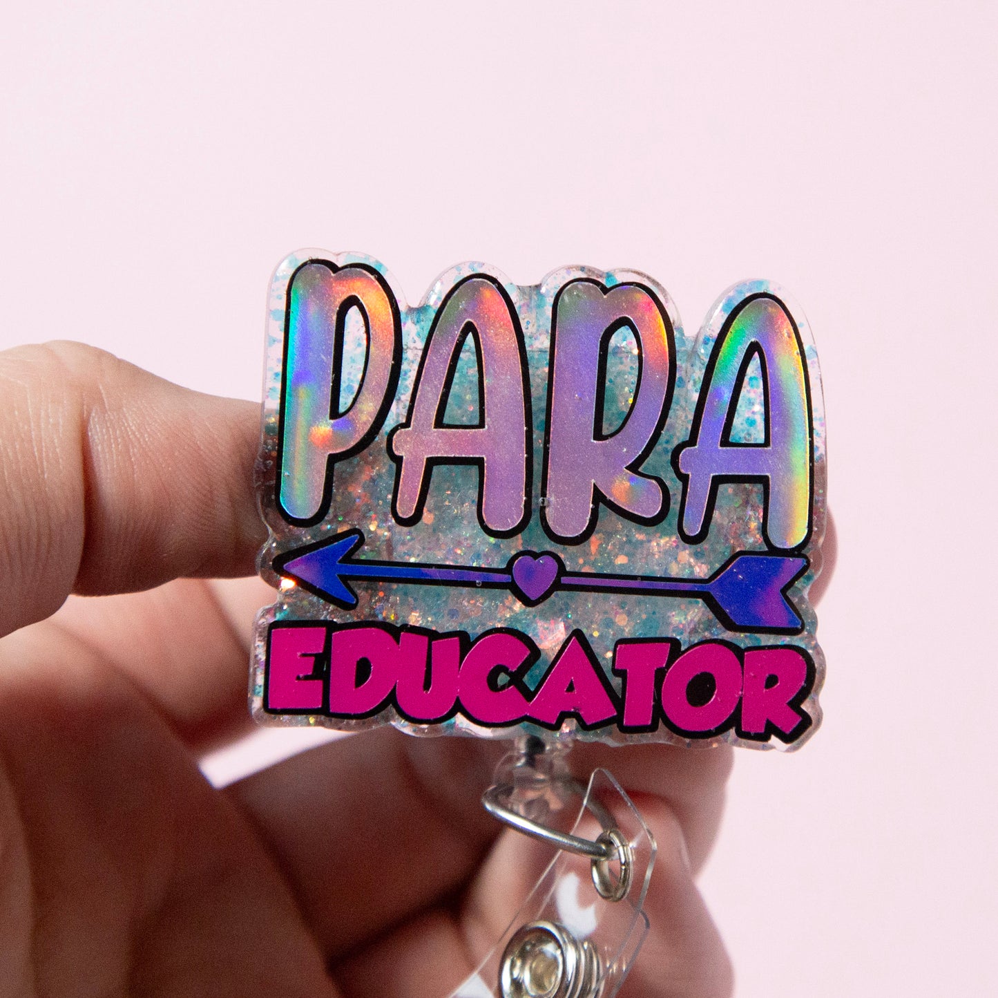 Para Educator Glitter Badge Reel