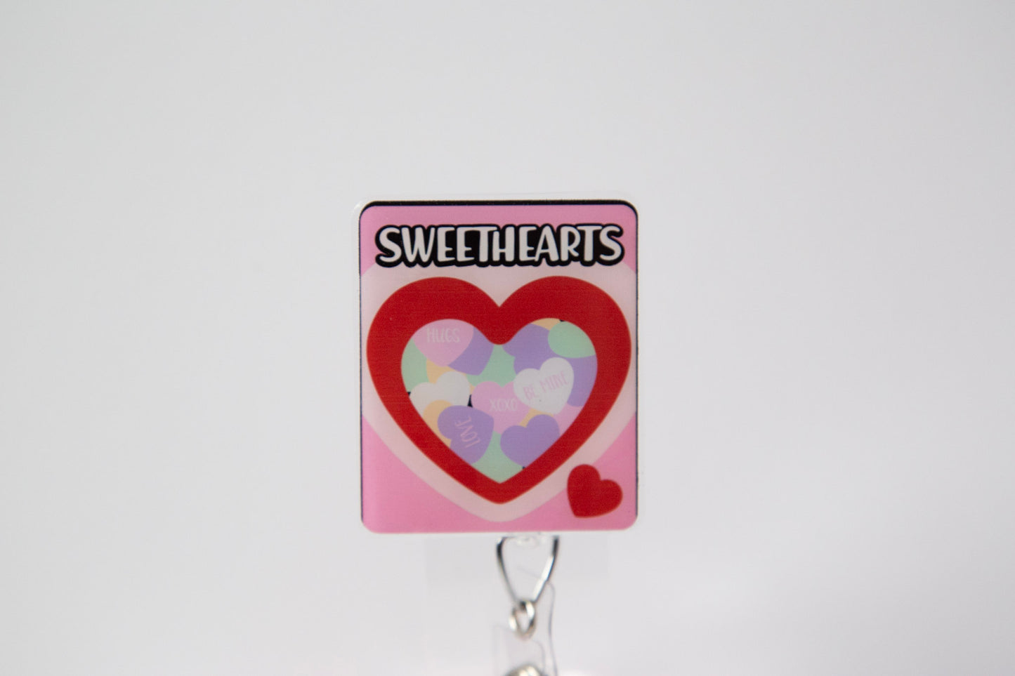 Conversation Hearts Badge Reel, Interchangeable Badge Reel
