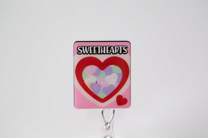 Conversation Hearts Badge Reel, Interchangeable Badge Reel