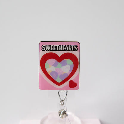 Conversation Hearts Badge Reel, Interchangeable Badge Reel
