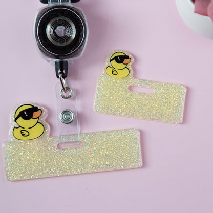 Cool Duck Mini Badge Buddy, Glitter Badge Topper