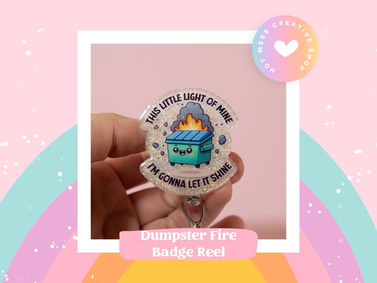 This Little light of mine Funny Glitter Badge Reel