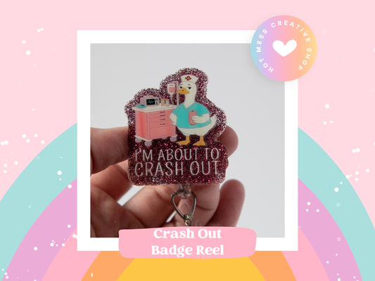 Crash Out Duck Badge Reel