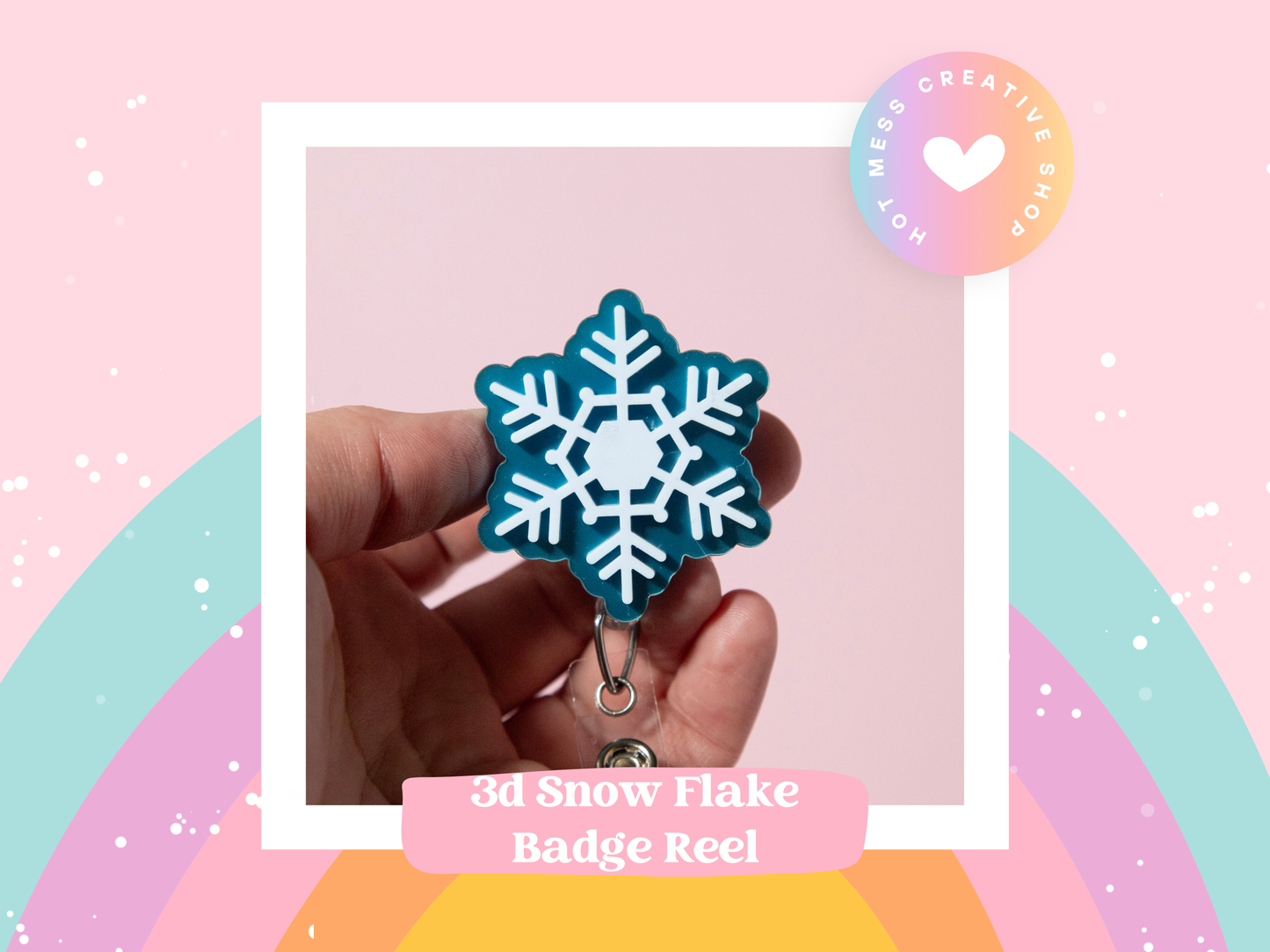 3D Snowflake Winter Badge Reel