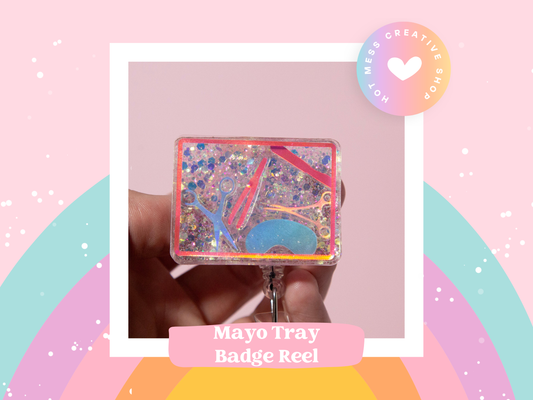 3D Mayo Tray, Surgical Nurse ID Holder Badge Reel