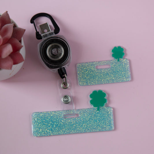 Shamrock Mini Badge Buddy, St. Patrick's Day Glitter Badge Topper