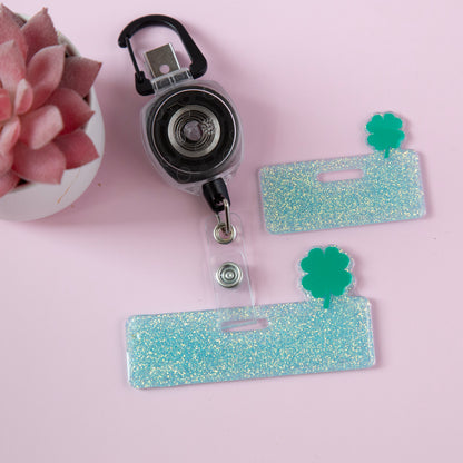 Shamrock Mini Badge Buddy, St. Patrick's Day Glitter Badge Topper