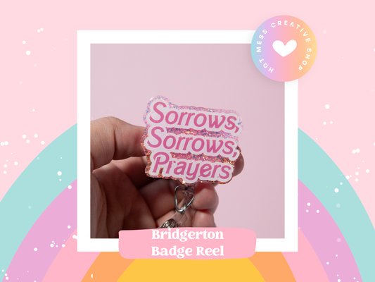 Spilling the Tea like Lady Whistledown Badge Reel, Interchangeable ID Holder
