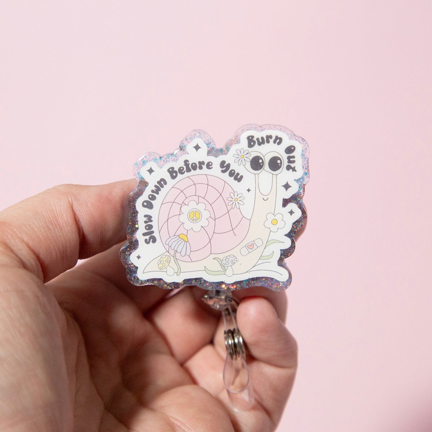Slow down before you burn out Badge Reel