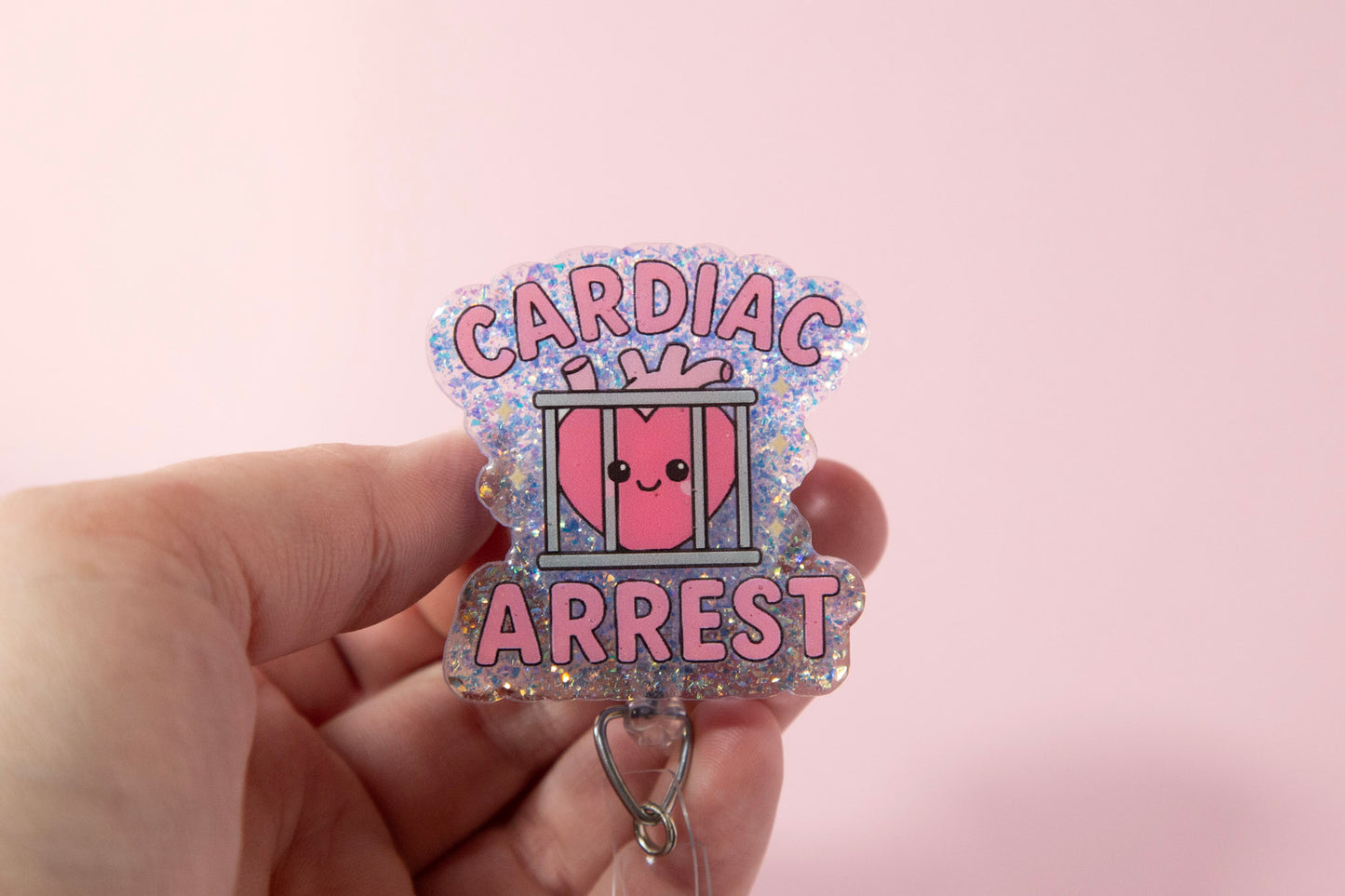 Cardiac Arrest Funny Glitter Badge Reel