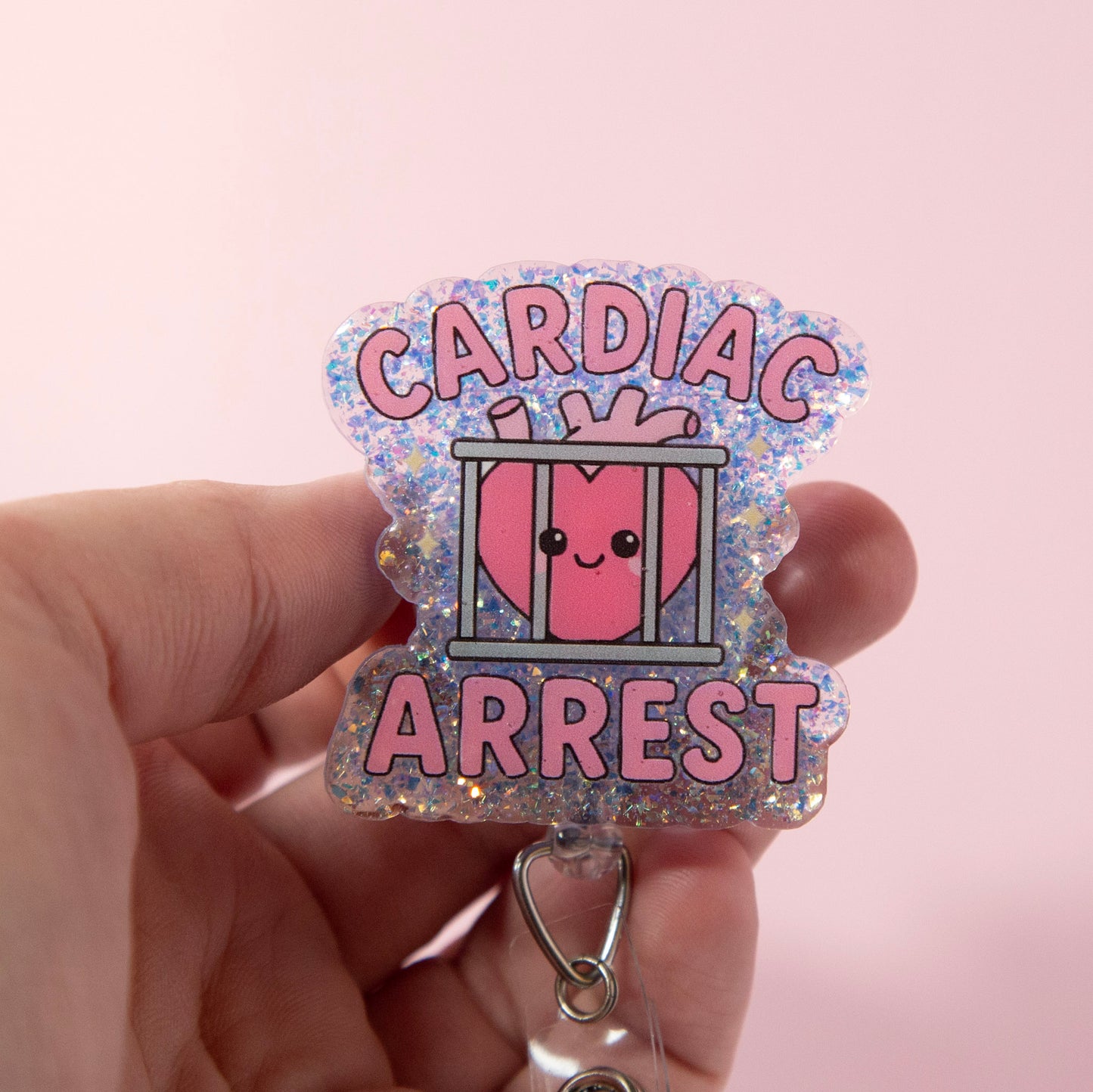 Cardiac Arrest Funny Glitter Badge Reel